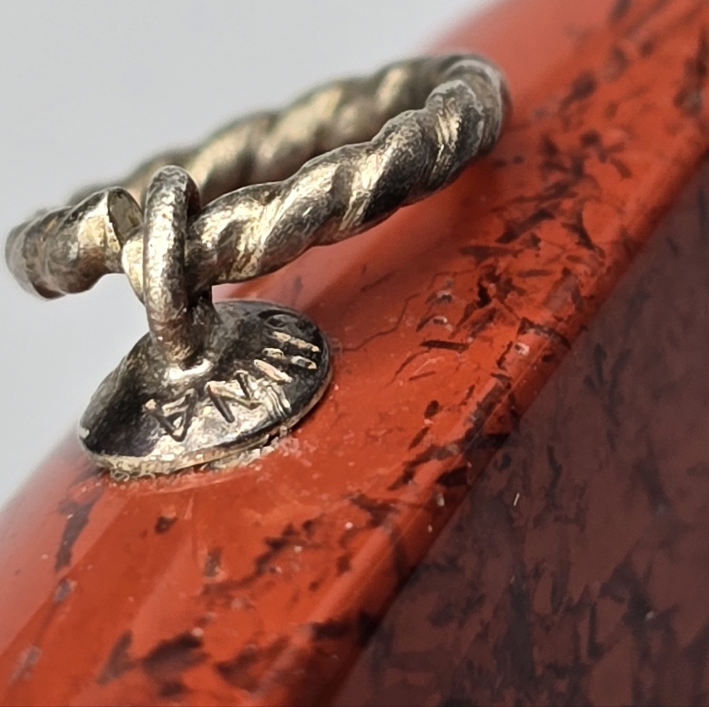 Rectangular Red Jasper Stone Necklace Pendant Wit… - image 4